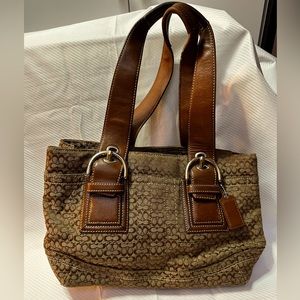 Coach Womens SOHO Pleated Signature Brown Satchel Handbag C0867-F12310 Leather